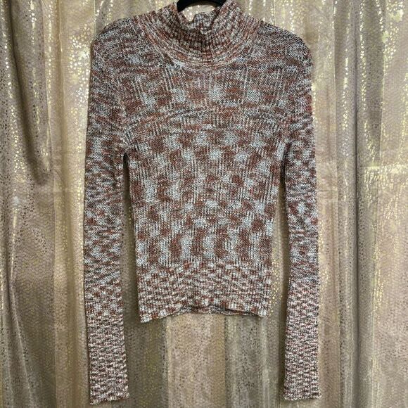 Free People Blair Spacedye Pullover Sweater Black Coffee Combo Small NWT - Picture 1 of 9